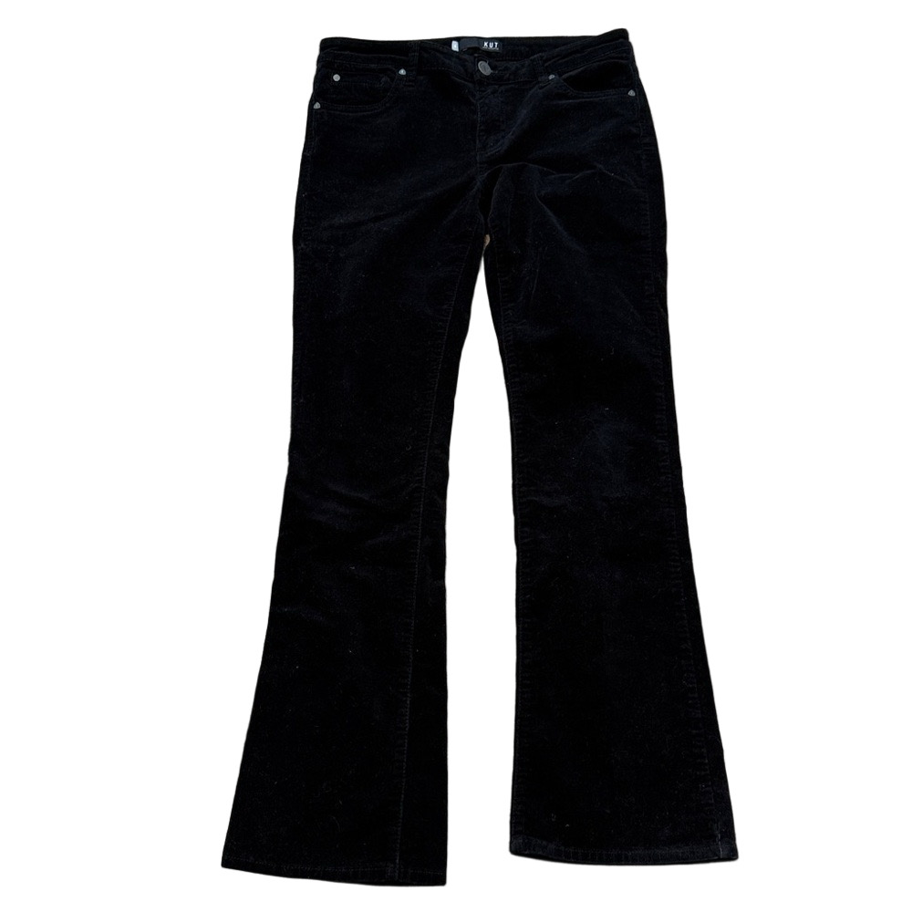 Kut Diana Karen baby bootcut black corduroy pants Sz 8